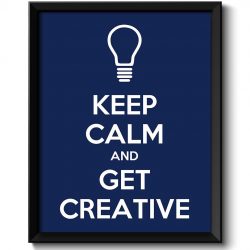 INSTANT DOWNLOAD Keep Calm Poster Keep Calm and Get Creative White Navy Blue Art Print Wall Decor Bathroom Bedroom Custom Stay Calm quote