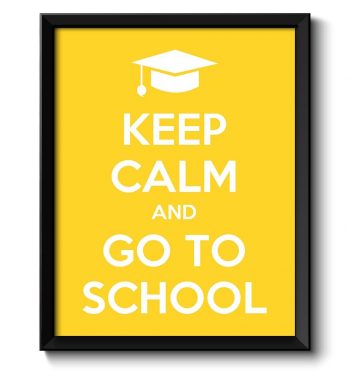 INSTANT DOWNLOAD Keep Calm Poster Keep Calm and Go To School White Yellow Art Print Wall Decor Custom Stay Calm Graduate Graduation quote