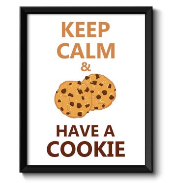 INSTANT DOWNLOAD Keep Calm Poster Keep Calm and Have a Cookie Brown Beige Brown White Food Kitchen Art Print Home Wall Decor Stay Calm