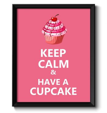 INSTANT DOWNLOAD Keep Calm Poster Keep Calm and Have a Cupcake Pink White Food Kitchen Art Print Home Wall Decor Custom Stay Calm quote