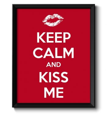 INSTANT DOWNLOAD Keep Calm Poster Keep Calm and Kiss Me White Red Art Print Wall Decor Love Valentines Day Custom Stay Calm quote