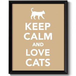 INSTANT DOWNLOAD Keep Calm Poster Keep Calm and Love Cats White Beige Art Print Wall Decor Pet Custom Stay Calm poster quote inspirational