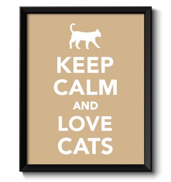 INSTANT DOWNLOAD Keep Calm Poster Keep Calm and Love Cats White Beige Art Print Wall Decor Pet Custom Stay Calm poster quote inspirational