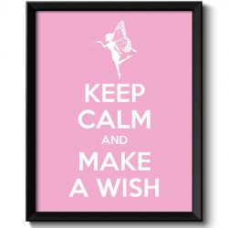 INSTANT DOWNLOAD Keep Calm Poster Keep Calm and Make a Wish White Pink Art Print Wall Decor Fairy Girls Room Custom Stay Calm quote