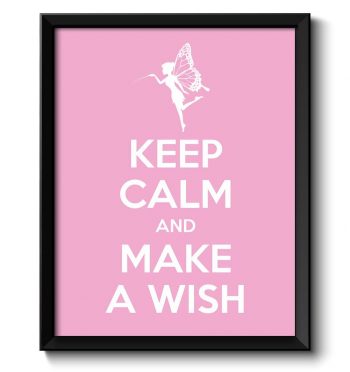 INSTANT DOWNLOAD Keep Calm Poster Keep Calm and Make a Wish White Pink Art Print Wall Decor Fairy Girls Room Custom Stay Calm quote