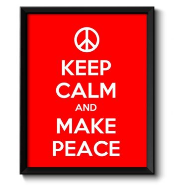 INSTANT DOWNLOAD Keep Calm Poster Keep Calm and Make Peace White Red Art Print Wall Decor Custom Stay Calm Peace Symbol quote inspirational