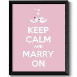 INSTANT DOWNLOAD Keep Calm Poster Keep Calm and Marry On Pink White Birds Art Print Wall Decor Love Wedding Day Custom Stay Calm quote