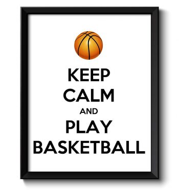 INSTANT DOWNLOAD Keep Calm Poster Keep Calm and Play Basketball White Black Art Print Wall Decor Sports Custom Stay Calm quote inspirational