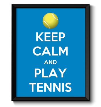 INSTANT DOWNLOAD Keep Calm Poster Keep Calm and Play Tennis White Blue Art Print Wall Decor Sports Custom Stay Calm Poster quote