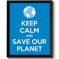 INSTANT DOWNLOAD Keep Calm Poster Keep Calm and Save Our Planet White Blue Art Print Wall Decor Custom Stay Calm World Globe quote