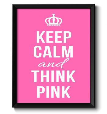 INSTANT DOWNLOAD Keep Calm Poster Keep Calm and Think Pink White Pink Art Print Wall Decor Crown Custom Stay Calm poster quote inspirational