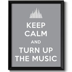 INSTANT DOWNLOAD Keep Calm Poster Keep Calm and Turn Up the Music White Grey Gray Art Print Wall Decor Custom Stay Calm quote inspirational