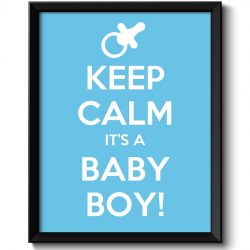 INSTANT DOWNLOAD Keep Calm Poster Keep Calm It's A Baby Boy White Blue Art Print Wall Decor Nursery Art Baby Shower Custom Stay Calm quote