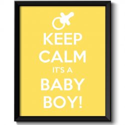 INSTANT DOWNLOAD Keep Calm Poster Keep Calm It's A Baby Boy White Yellow Art Print Wall Decor Nursery Art Baby Shower Custom Stay Calm quote