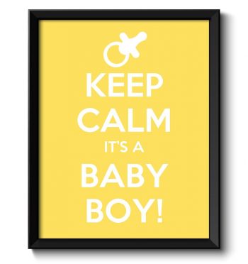 INSTANT DOWNLOAD Keep Calm Poster Keep Calm It's A Baby Boy White Yellow Art Print Wall Decor Nursery Art Baby Shower Custom Stay Calm quote