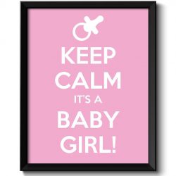 INSTANT DOWNLOAD Keep Calm Poster Keep Calm It's A Baby Girl White Pink Art Print Wall Decor Nursery Art Baby Shower Custom Stay Calm quote
