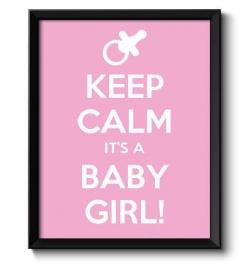 INSTANT DOWNLOAD Keep Calm Poster Keep Calm It's A Baby Girl White Pink Art Print Wall Decor Nursery Art Baby Shower Custom Stay Calm quote