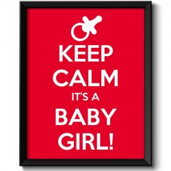 INSTANT DOWNLOAD Keep Calm Poster Keep Calm It's A Baby Girl White Red Art Print Wall Decor Nursery Art Baby Shower Custom Stay Calm quote