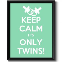 INSTANT DOWNLOAD Keep Calm Poster Keep Calm It's Only Twins Mint Green White Art Print Wall Decor Custom Stay Calm Soother Binkey Baby quote