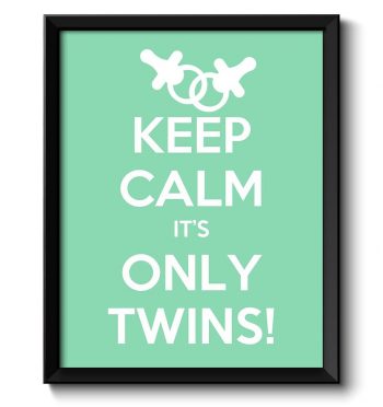INSTANT DOWNLOAD Keep Calm Poster Keep Calm It's Only Twins Mint Green White Art Print Wall Decor Custom Stay Calm Soother Binkey Baby quote