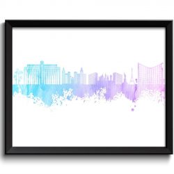 INSTANT DOWNLOAD Las Vegas Skyline Baby Blue Pink Purple Watercolor Painting Las Vegas Nevada Las Vegas Wall Art Print Las Vegas Poster