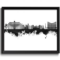 INSTANT DOWNLOAD Las Vegas Skyline Black White Grey Watercolor Painting Las Vegas Nevada Las Vegas Wall Art Print Las Vegas Poster