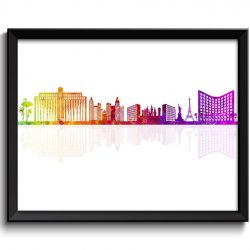 INSTANT DOWNLOAD Las Vegas Skyline Painting Art Poster Print Las Vegas Wall Decor Wall Art Colorful Rainbow Nevada USA City Map Home Decor