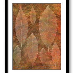 INSTANT DOWNLOAD Leaves Leaf Dark Brown Colorful Beige Nature Art Print Old Antique Vintage Printable Bathroom Bedroom