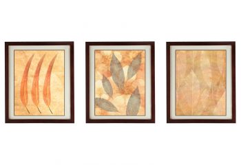 INSTANT DOWNLOAD Leaves Leaf Set of 3 Prints Beige Cream Nature Art Print Old Antique Vintage Printable Bathroom Bedroom