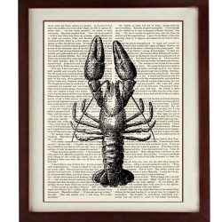 INSTANT DOWNLOAD Lobster Vintage Style Ocean Nautical Print Lobster Art Book Page Dictionary Old Printable Marine Beach Wall Decor Bathroom