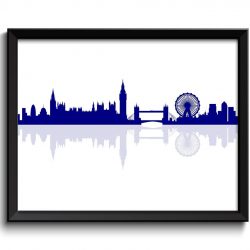 INSTANT DOWNLOAD London Skyline England City Navy Blue White Cityscape Poster Print Modern Abstract Landscape Art London Poster