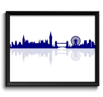 INSTANT DOWNLOAD London Skyline England City Navy Blue White Cityscape Poster Print Modern Abstract Landscape Art London Poster