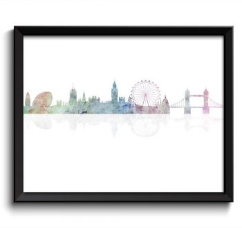 INSTANT DOWNLOAD London Skyline Painting Art Poster Print London Wall Art London Colorful Pastel City Cityscape Home Decor Pink Blue Green