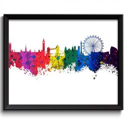 INSTANT DOWNLOAD London Skyline Watercolor Art Poster Print London Wall Decor London Wall Art Painting Artwork City Cityscape Map Home Decor