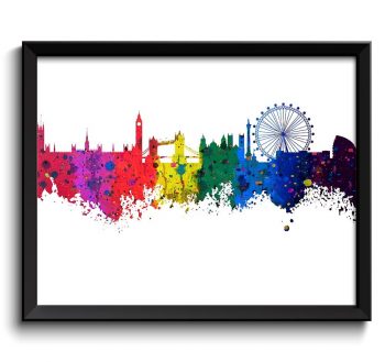 INSTANT DOWNLOAD London Skyline Watercolor Art Poster Print London Wall Decor London Wall Art Painting Artwork City Cityscape Map Home Decor