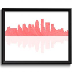 INSTANT DOWNLOAD Louisville Skyline Kentucky City Rose Pink Watercolor Cityscape Poster Print Abstract Landscape Art Painting Nursery Art