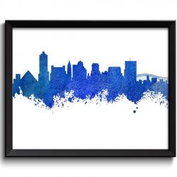 INSTANT DOWNLOAD Memphis Skyline Tennessee City Royal Blue Watercolor Cityscape Poster Print Landscape Art Painting Home Decor Wall Art