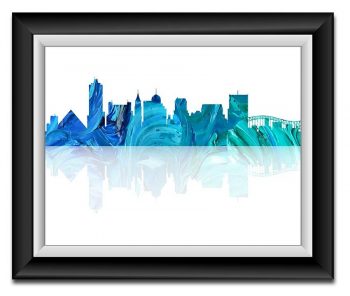 INSTANT DOWNLOAD Memphis Skyline Tennessee City Sky Royal Blue Teal Watercolor Cityscape Poster Print Modern Abstract Landscape Art Painting