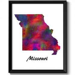 INSTANT DOWNLOAD Missouri Map State Watercolor Painting Poster Print USA United States Abstract Landscape Art Colorful Rainbow