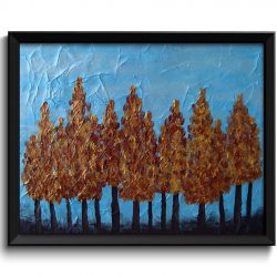 INSTANT DOWNLOAD Modern Art Painting Fine Art Print Blue Red Brown Grey Metallic Gold Trees Abstract Wall Decor Bedroom Bathroom Living Room