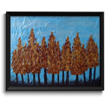 INSTANT DOWNLOAD Modern Art Painting Fine Art Print Blue Red Brown Grey Metallic Gold Trees Abstract Wall Decor Bedroom Bathroom Living Room