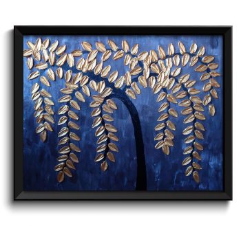 INSTANT DOWNLOAD Modern Art Painting Fine Art Print Navy Blue Black Metallic Gold Tree Abstract Wall Decor Bedroom Bathroom Living Room