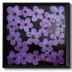 INSTANT DOWNLOAD Modern Purple Flowers Painting Fine Art Print Daisy Painting Abstract Purple Black Wall Decor Bedroom Bathroom Living Room