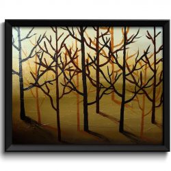 INSTANT DOWNLOAD Modern Trees Painting Fine Art Print Gold Beige Brown Black Tree Abstract Wall Decor Bedroom Bathroom Living Room