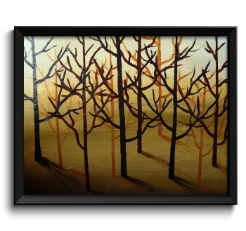 INSTANT DOWNLOAD Modern Trees Painting Fine Art Print Gold Beige Brown Black Tree Abstract Wall Decor Bedroom Bathroom Living Room