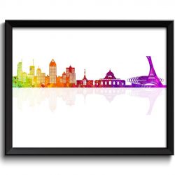 INSTANT DOWNLOAD Montreal Skyline Painting Art Poster Print Montreal Wall Decor Wall Art Colorful Rainbow Canada City Map Home Decor