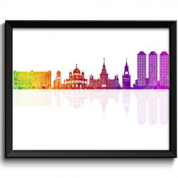 INSTANT DOWNLOAD Moscow Skyline Painting Art Poster Print Moscow Wall Decor Moscow Wall Art Colorful Rainbow Russia City Map Home Decor