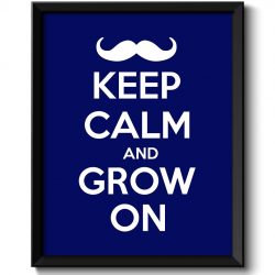 INSTANT DOWNLOAD Mustache Keep Calm Poster Keep Calm and Grow On White Navy Blue Art Print Wall Decor Stay Calm poster quote inspirational