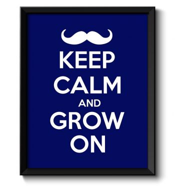 INSTANT DOWNLOAD Mustache Keep Calm Poster Keep Calm and Grow On White Navy Blue Art Print Wall Decor Stay Calm poster quote inspirational