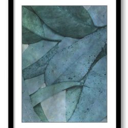 INSTANT DOWNLOAD Navy Blue Green Leaves Leaf Bathroom Art Print Abstract Nature Landscape Modern Elegant Watercolor Wall Decor Painting